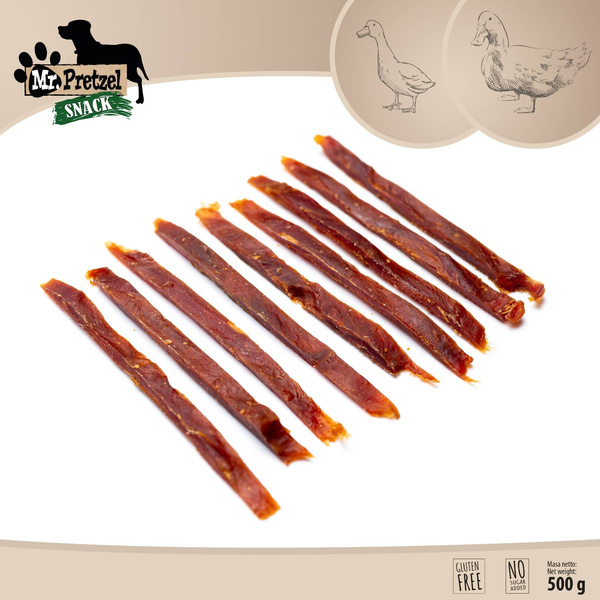Mr. Pretzel Przysmaki dla psa Suszone paski z kaczki 500g