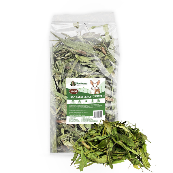 ProHerbs Liść babki lancetowatej 100g-odporność, trawienie i piękna sierść!