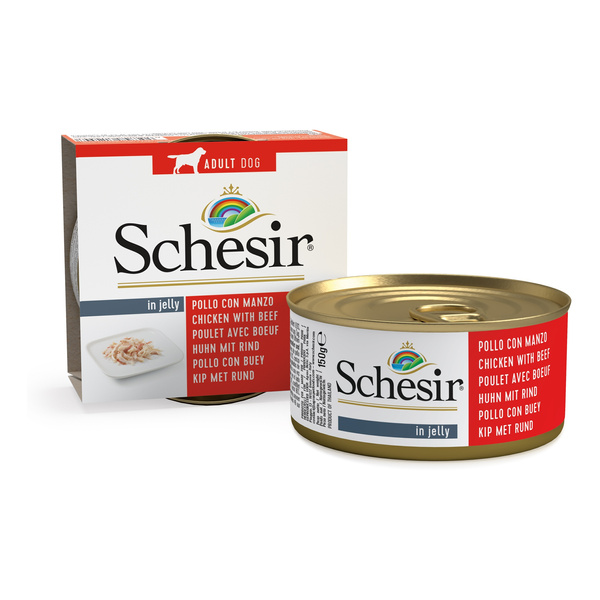Schesir Karma mokra dla psa kurczak z wołowiną w galarecie 150 g