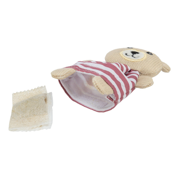 Trixie Miś, zabawka, dla kota, materiał, 12 cm, z kocimiętką