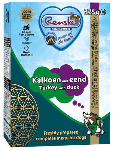 Renske Fresh turkey with duck - świeży indyk z kaczką dla psów (375 g)