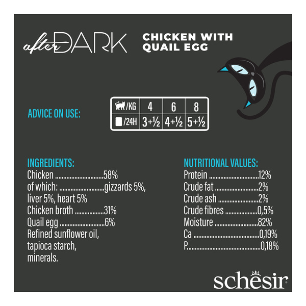 Schesir After Dark karma mokra dla kota kurczak w bulionie z jajkami przepiórczymi 80 g