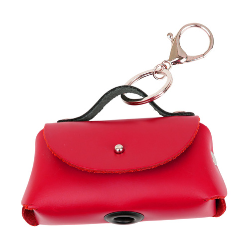 Barry King Torebka skórzana do woreczków na odchody czerwona