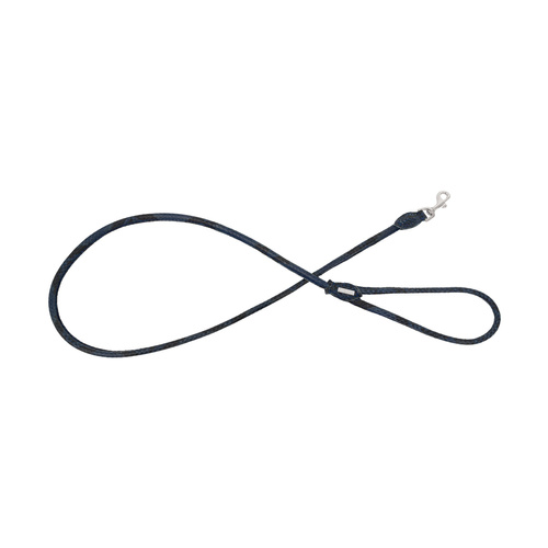 Barry King Smycz dla psa okrągła, Serpente, granatowa, skórzana nikiel, 8mm/120cm