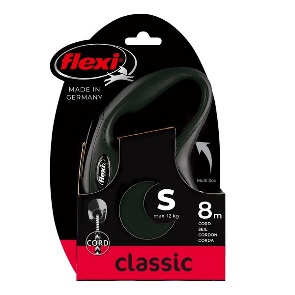 FLEXI Smycz automatyczna dla psa NEW CLASSIC linka S 8m czarna
