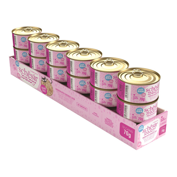 Schesir Baby karma mokra dla kociąt kurczak z wątróbką 70 g