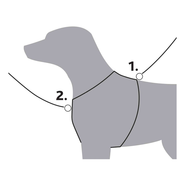 Trixie Premium trekking, szelki, dla psa, szałwiowe/grafit, M-L: 62-74 cm/25 mm
