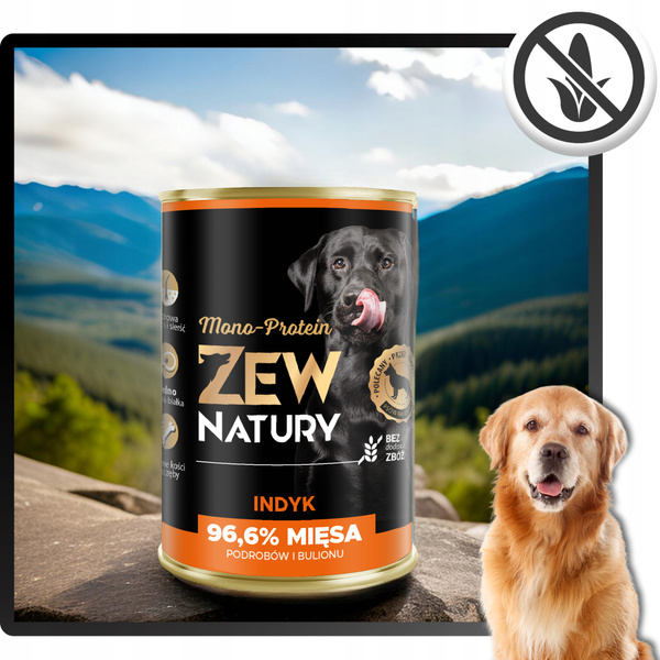 Mokra Karma Dla Psa Indyk Puszka 400g Zew Natury MONO-PROTEIN