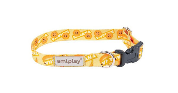 amiplay Obroża regulowana dla Psa BeHappy M Banana