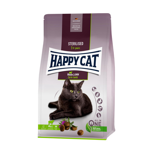 Happy Cat Sterilised sucha karma dla kotów po sterylizacji jagnięcina 1,3kg