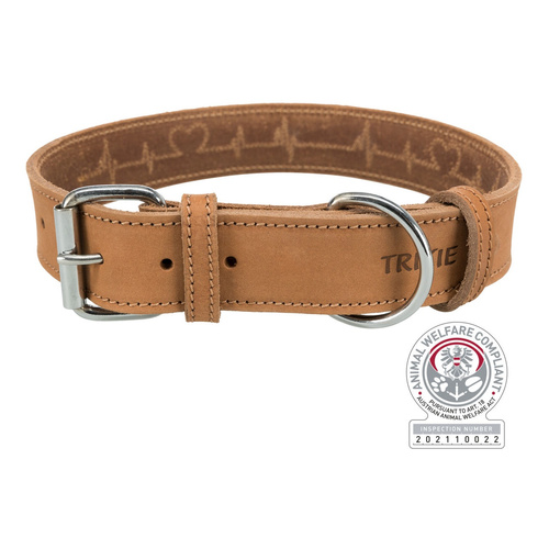 Trixie Obroża Rustic Heartbeat z grubej skóry L-XL 55-65 cm/4cm