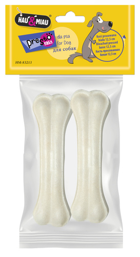 KOŚĆ PRASOWANA BIAŁA, 12, 5 cm, 2szt/op, 90 g/op, 144 op/karton