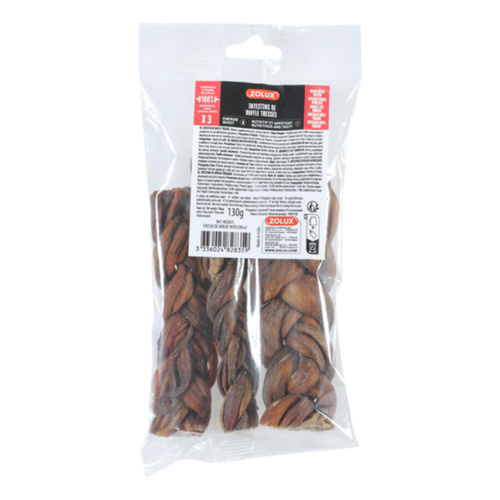 ZOLUX Przysmak naturalny dla psa Warkocz z jelit bawolich 3 szt., 130 g