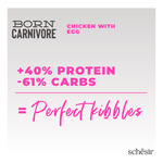 Schesir Born Carnivore karma sucha dla kociąt kurczak z jajkiem 255 g