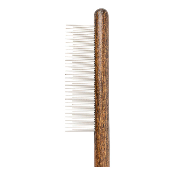 Ekskluzywny grzebień, dla zwierząt, drewno bukowe, stal, 31 długich pinów/ 30 krótkich pinów, wym. 3,2x20cm