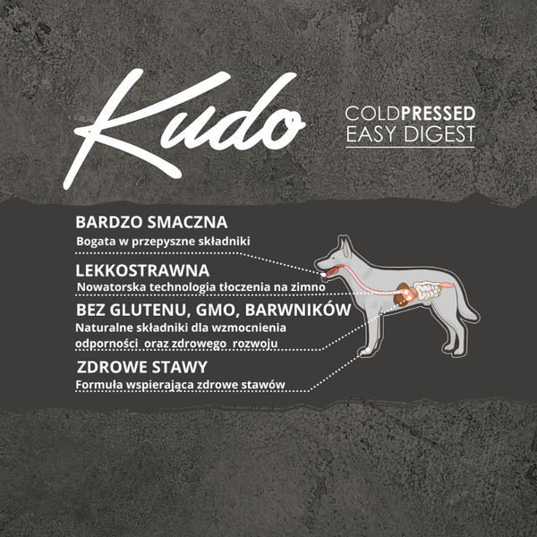 Karma Kudo Cold Pressed  Jagnięcina&Ryż Mini Adult 3kg Dorosłe Małe Rasy
