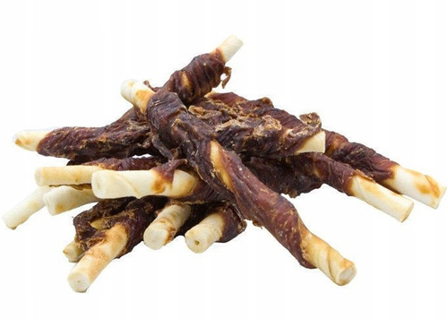 Hau Miau Patyki ze skóry z mięsem KACZKI 1kg