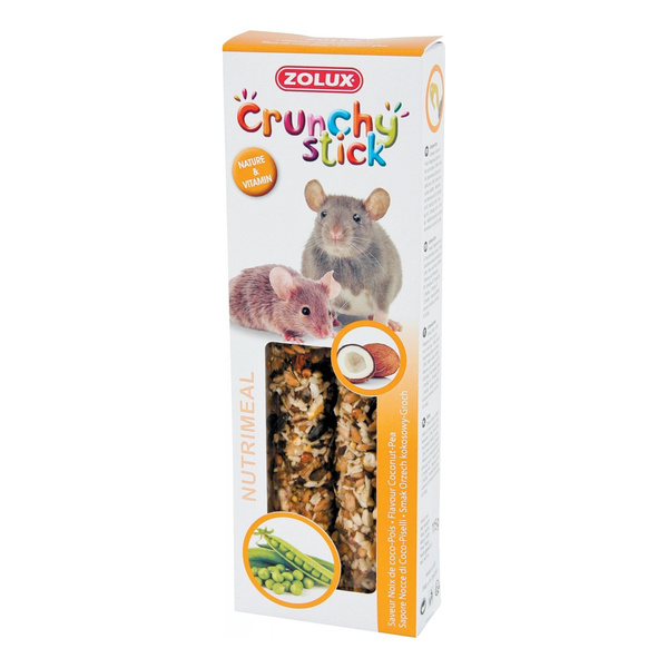 ZOLUX Kolba Crunchy Stick szczur/mysz orzech kokosowy/groch 115 g
