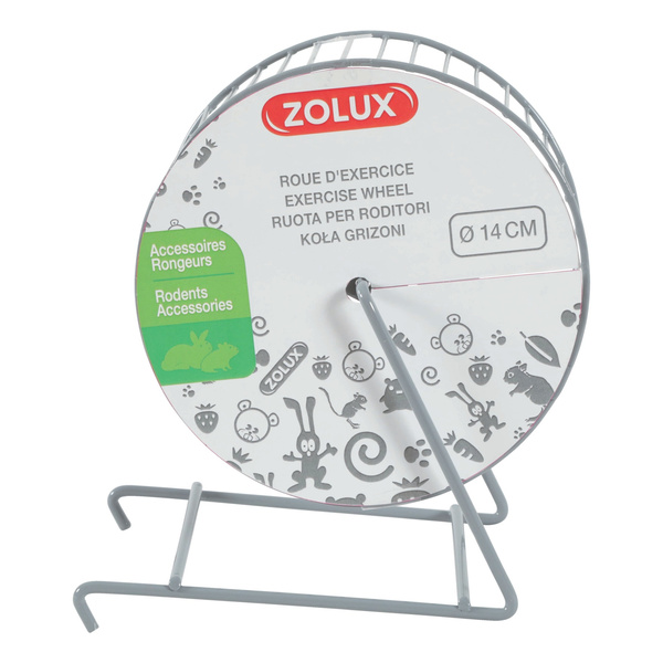 ZOLUX Kołowrotek metalowy dla gryzonia 14 cm kol. szary