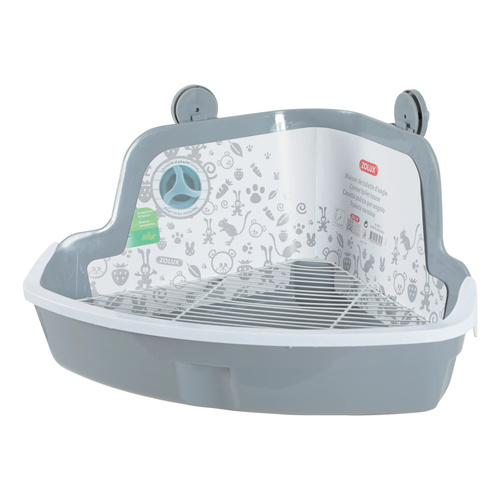 ZOLUX Toaleta narożna dla gryzonia duża 415x310x205 mm kol. szary