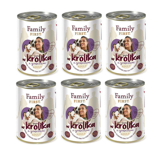 Family First KRÓLIK z gruszkami dla Psa 6 x 400g