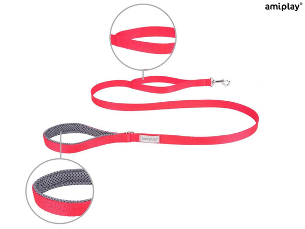 amiplay Smycz Samba Taśma L 150x2,5cm Czerwony