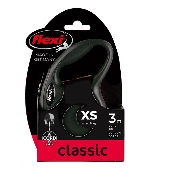 FLEXI Smycz automatyczna dla psa NEW CLASSIC linka XS 3m czarna
