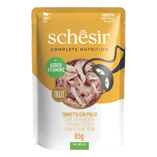 Schesir C&B karma mokra dla kotów tuńczyk z kurczakiem w galarecie 85 g