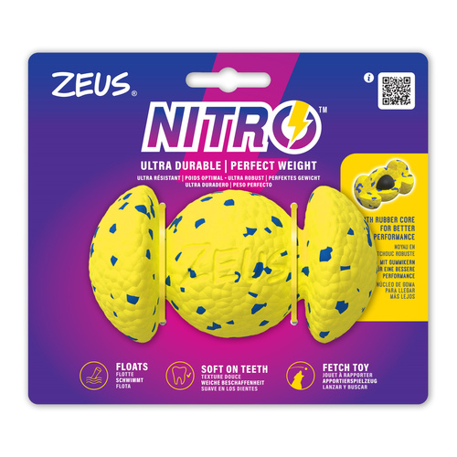 Zeus Nitro, Grip Ball, zabawka, dla psa, 12, 4 cm, z gumowym rdzeniem