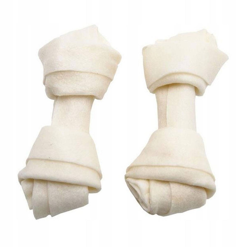 Hau Miau Kość wiązana dla psa  biała 12,5cm 2szt