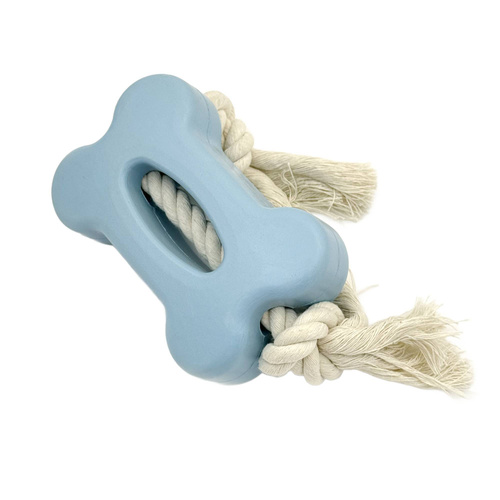 Mr. Pretzel Gryzak gumowy Kość ze sznurem dla psa 12 cm