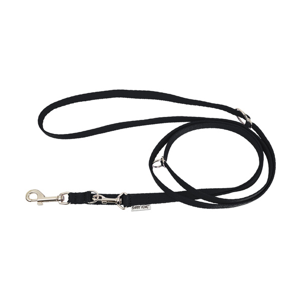 Barry King Classic smycz regulowana dla psa, czarna, L-XL, 25mm/2m