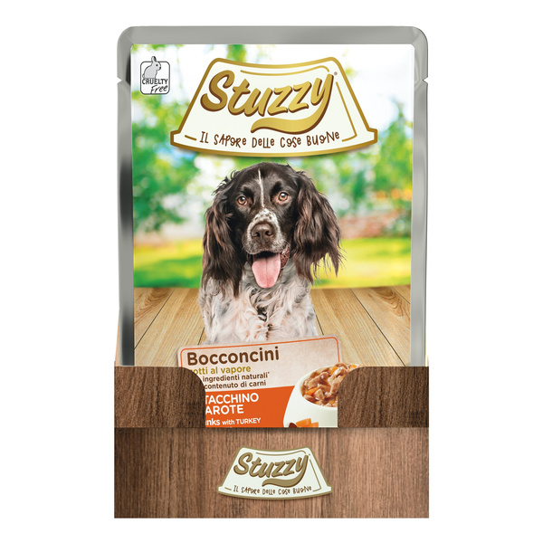 Stuzzy Bocconcini karma mokra dla psa indyk z marchewką kawałki 100 g