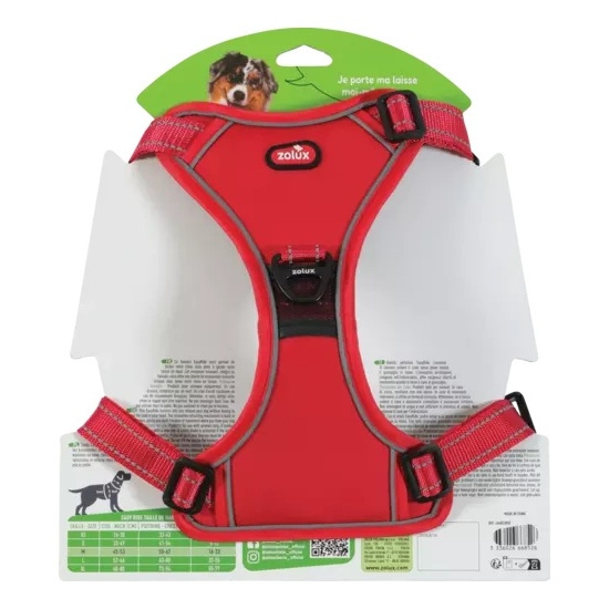 ZOLUX Szelki dla psa ze smyczą automatyczną Easyride M czerwone