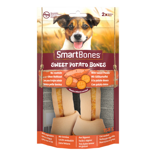 SMART BONES Przysmak dla psa kości o smaku słodkich ziemniaków M 2 szt.