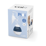 CatIt Pixi Spinner, zabawka karmiąca z piórkiem, dla kota, biało/niebieska, 8.5 x 24 cm