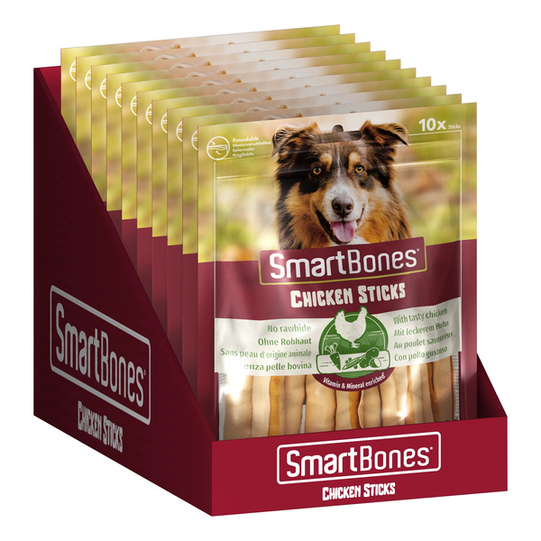 SMART BONES Przysmak dla psa pałeczki o smaku kurczaka 10 szt.