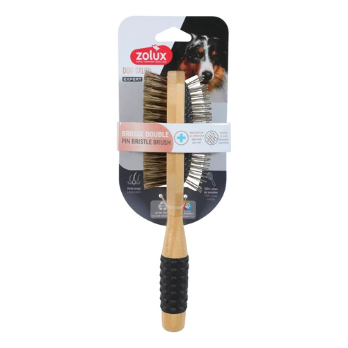 ZOLUX Podwójna szczotka drewniana dla psa DOG SALON