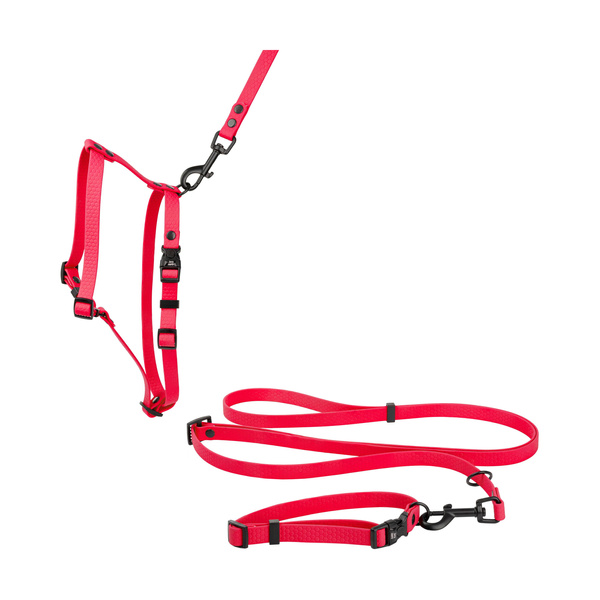 Barry King Szelki dla psa z wytrzymałej gumy, czerwone, 16mm/30-60cm