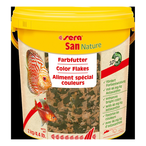 Sera San Nature 10 l - pokarm wybarwiający premium