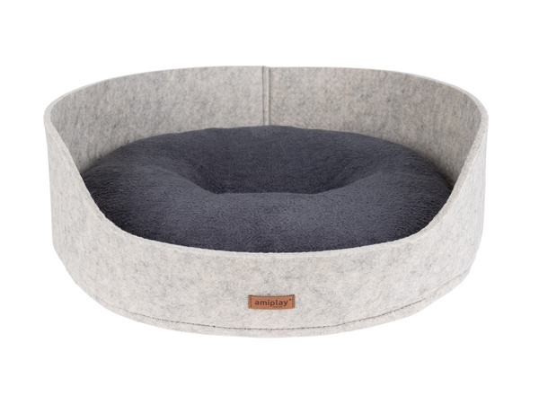 amiplay Legowisko Owalne 2in1 Hygge M 54x46x19cm Beżowy