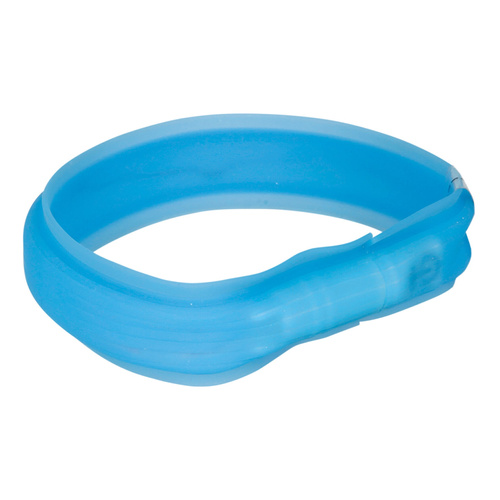Trixie Obrecz z lampą błyskową USB, M-L: 50 cm/30 mm, niebieska