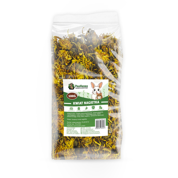 ProHerbs Kwiat nagietka 100g - piękna sierść, odporność i zdrowe trawienie!