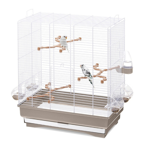 IMAC Carlotta klatka dla ptaków biała/ciemno beżowa 50x30x56 cm