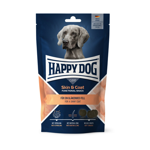 Happy Dog Care Snack Skin & Coat, przysmak, dla psów, 100g