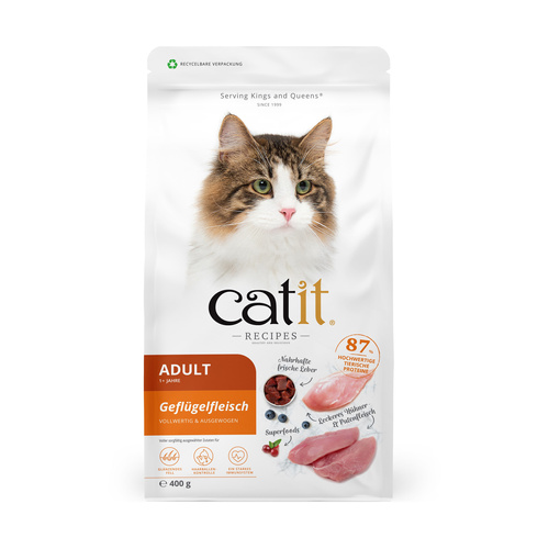 CatIt Recipies Adult Poultry, karma sucha, dla kotów dorosłych, drób, 400g