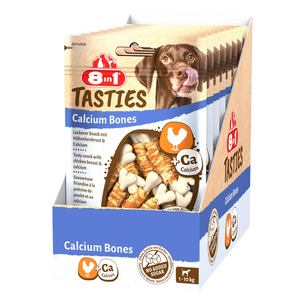 8in1 Przysmak dla psa kości z wapniem Tasties 85g