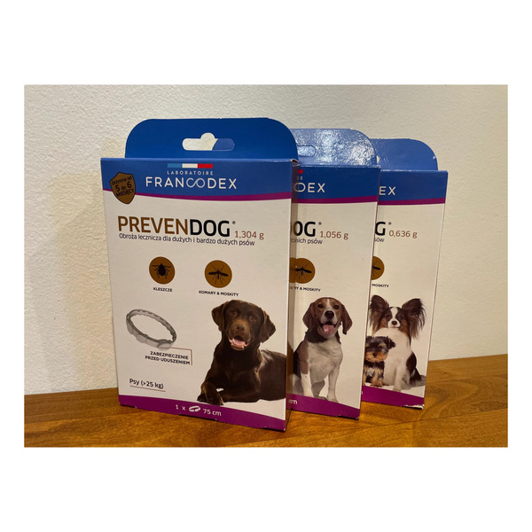 FRANCODEX PL Obroża na kleszcze PREVENDOG 35 cm dla psów do 5 kg - 1 szt