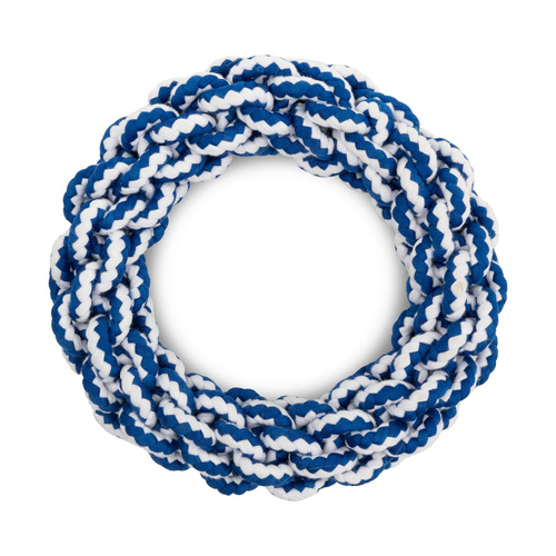 Barry King Zabawka, dla psa, pierścień ze sznurka, biało-niebieski, 17 cm