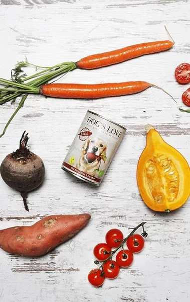 DOG'S LOVE BIO REDS - ekologiczna warzywno-owocowa karma dla psów (400g)